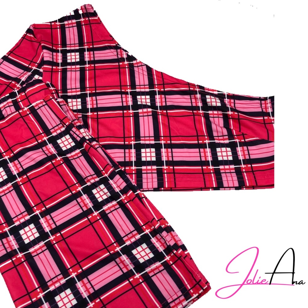 Pink Plaid Two Piece Set